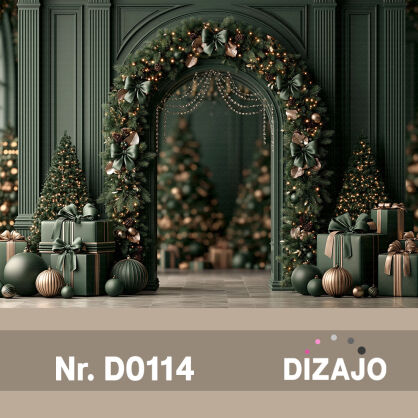Tło fotograficzne Boże Narodzenie świąteczne eleganckie wnętrze D0114