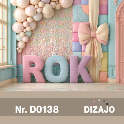 Tło fotograficzne urodzinowe roczek D0138