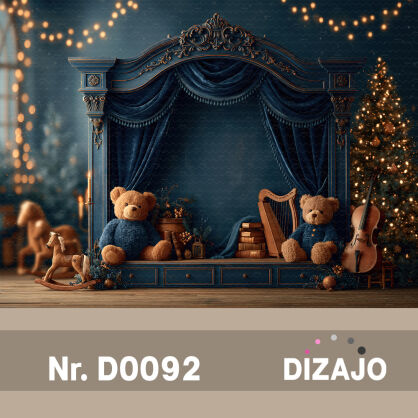 Tło fotograficzne Boże Narodzenie scena D0092