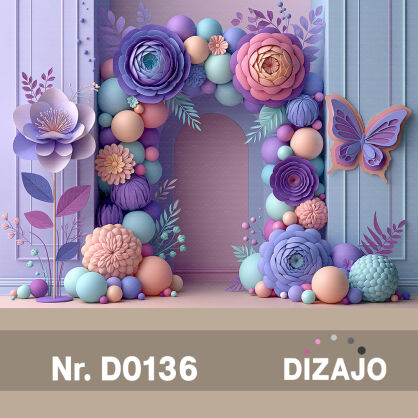 Tło fotograficzne urodzinowe fiolet D0136