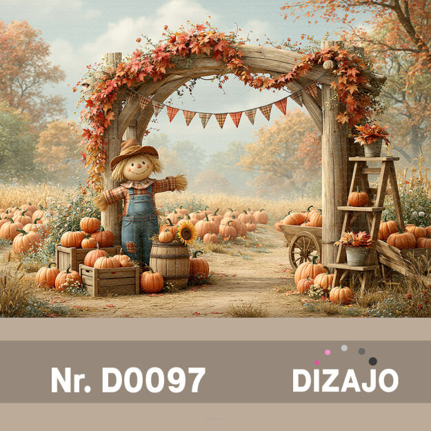 Tło fotograficzne jesienne strach na wróble D0097