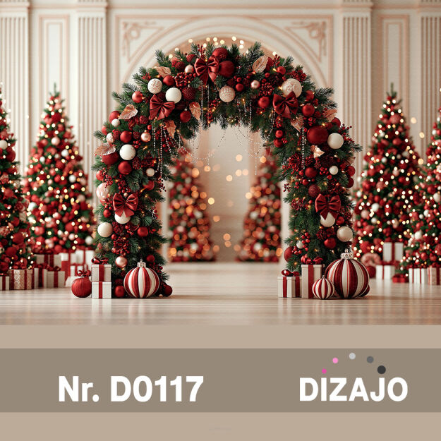 Tło fotograficzne Boże Narodzenie świąteczny łuk D0117