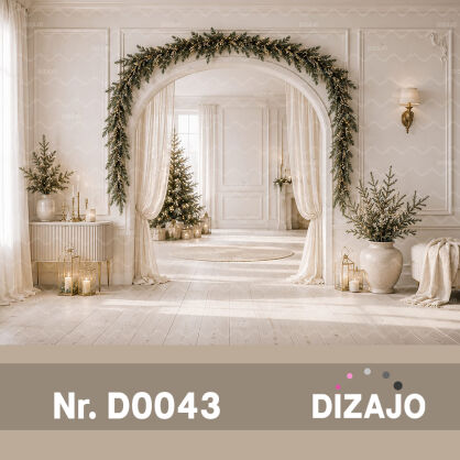 Tło fotograficzne Boże Narodzenie Eleganckie wnętrze D0043