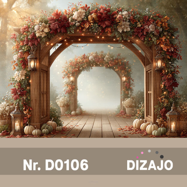 Tło fotograficzne jesienna pergola D0106