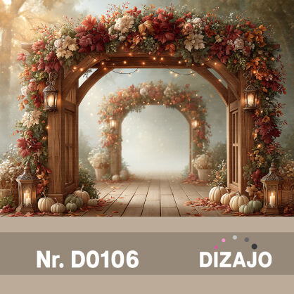 Tło fotograficzne jesienna pergola D0106
