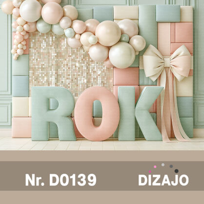 Tło fotograficzne urodzinowe roczek D0139