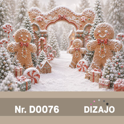 Tło fotograficzne Boże Narodzenie z piernikami D0076